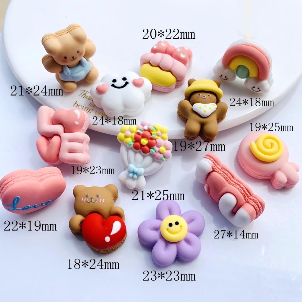 Bộ 10 Miếng Dán Trang Trí Ốp Điện Thoại Màu Macaron Dễ Thương