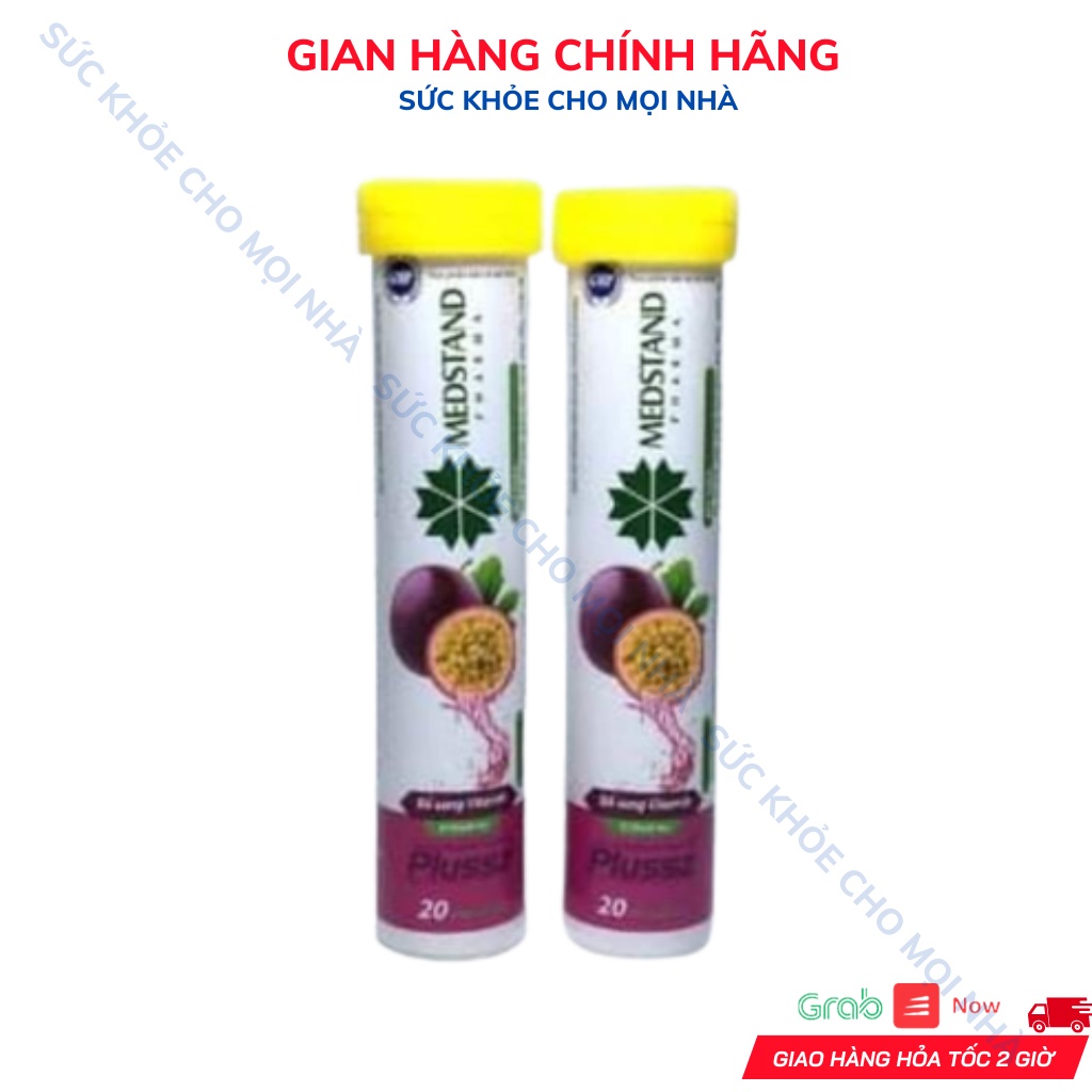 Medstand Viên C sủi vị chanh leo bổ sung vitamin C, Giúp tăng cường sức đề kháng ,Tuýp 20 viên