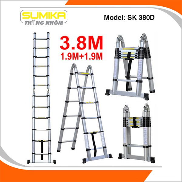 Thang nhôm rút chữ A Sumika SK 380D