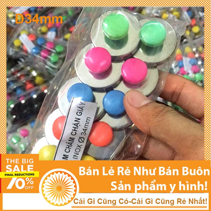 10 viên nam châm đính bảng phi 34mm