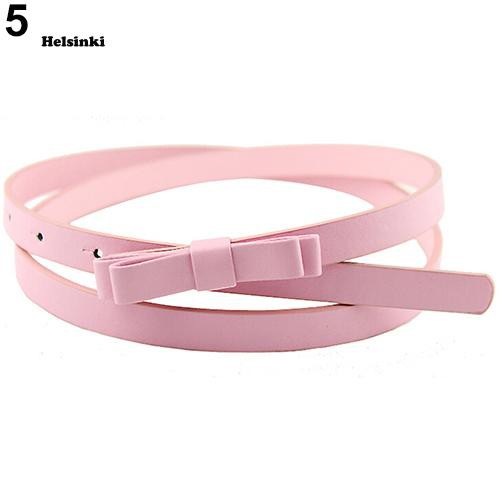 Thắt Lưng Da PU Bản Nhỏ 2 Lớp Màu Kẹo Ngọt Thời Trang Cho Nữ