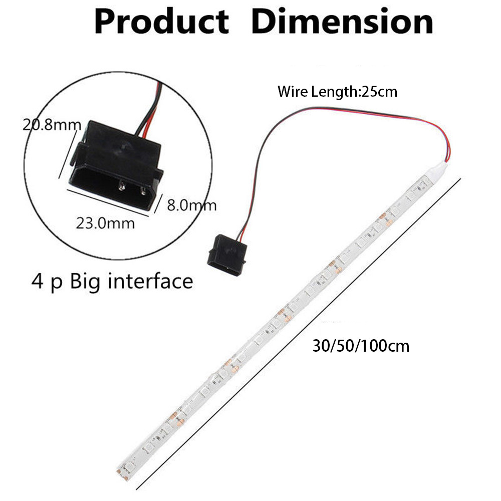 Dây Đèn Led 60 Bóng Dài 100cm 30cm Dc 12v 2835 Smd Dùng Để Trang Trí Vỏ Máy Tính