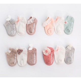 Tất chống trượt NemoBaby bé gái nơ công chúa siêu xinh (set 3 đôi)
