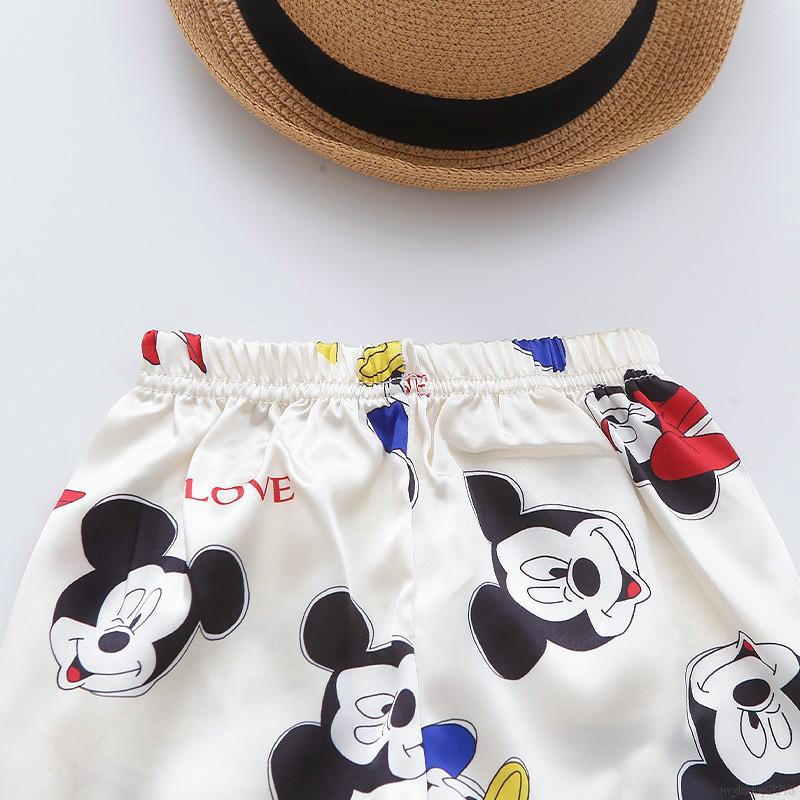 Bộ Đồ Ngủ Pijama Gồm 2 Món Áo Tay Ngắn Và Quần Short Dành Cho Bé Trai / Gái