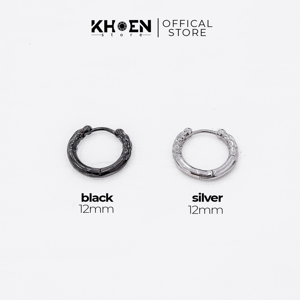 Khuyên tròn hoa văn trơn - Thép không gỉ - Khoen Store