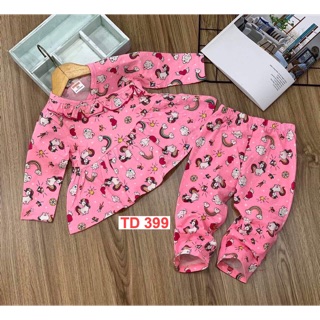 Bộ baby doll thun cotton 4c bé gái
