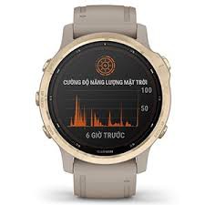 Đồng hồ thông minh Garmin fenix 6S Pro Solar, Lt.Gold w/Shale Gray Band, GPS, SEA_010-02409-24