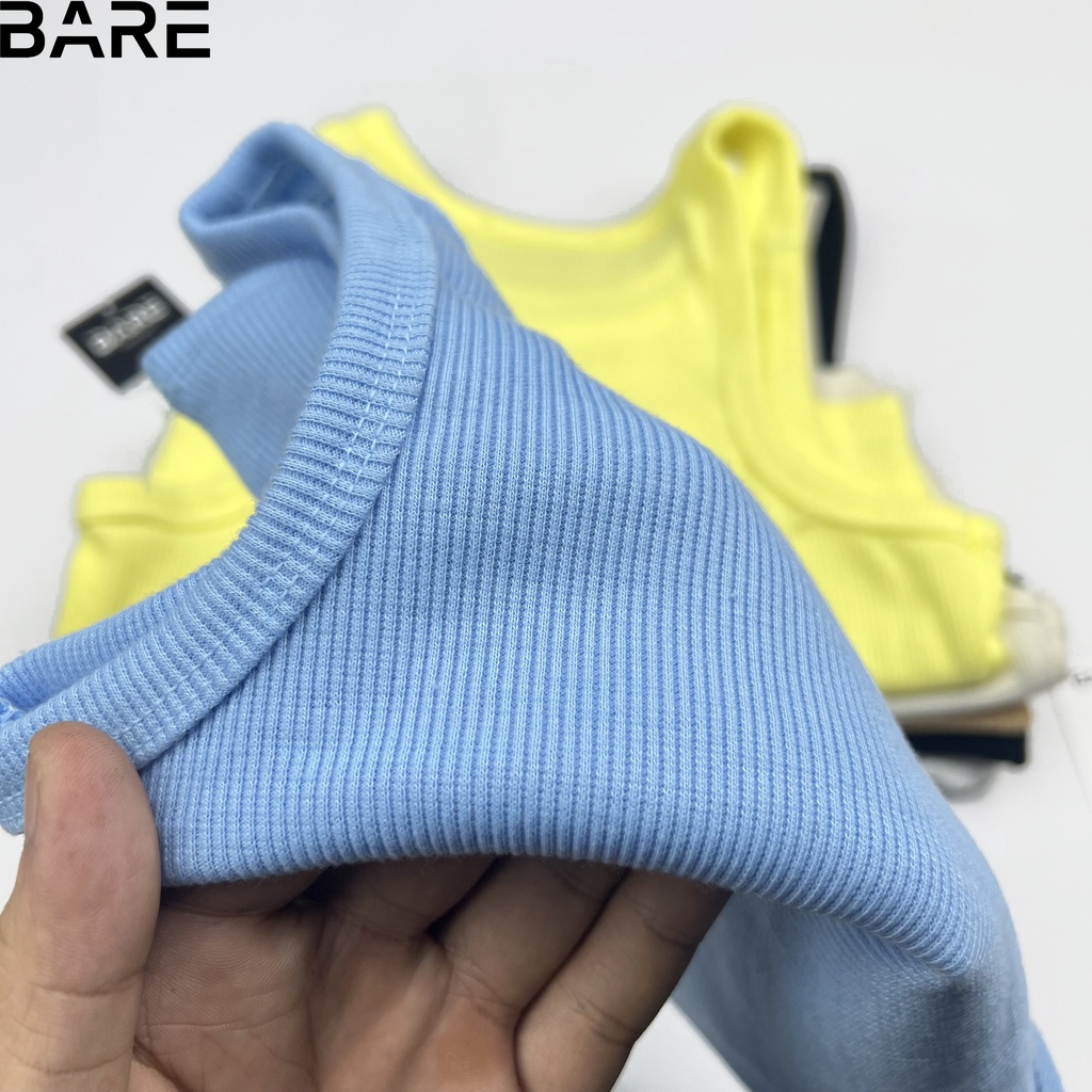BARE_Áo ba lỗ croptop nữ thun gân basic cá tính về nhiều màu -A137