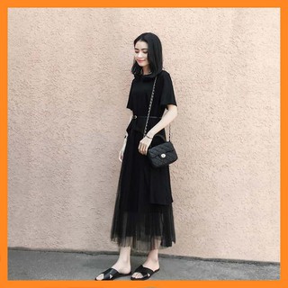 Đầm đen dáng dài thanh lịch  [TTBK]