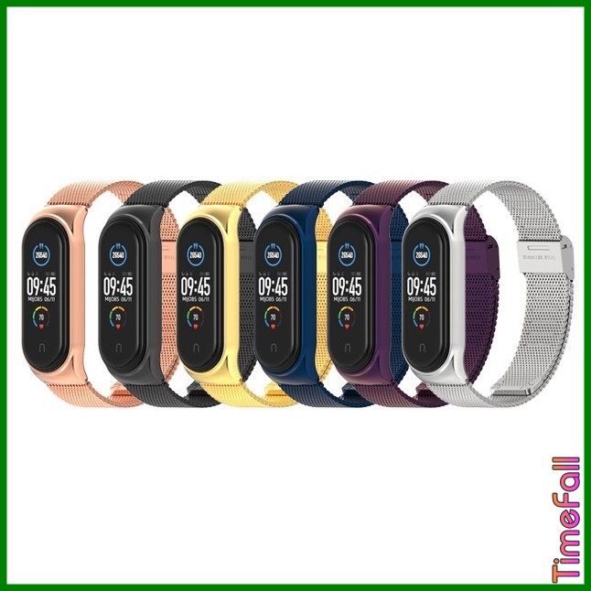 Dây đeo kim loại mắt lưới CS Mi band 4, Mi Band 3 chính hãng MIJOBS - dây đeo thay thế miband 4,3 phiên bản CS viền cong