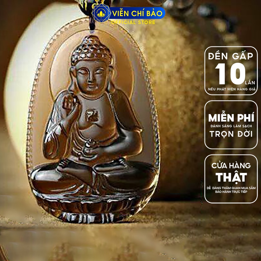 Mặt dây chuyền  phật bản Phật A Di Đà  màu khói thời trang phụ kiện trang sức Viễn Chí Bảo M200147