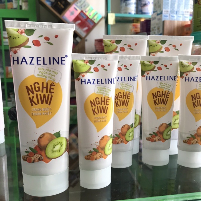 sữa rửa mặt hazeline nghệ Kiwi làm trắng sáng da và ngừa mụn