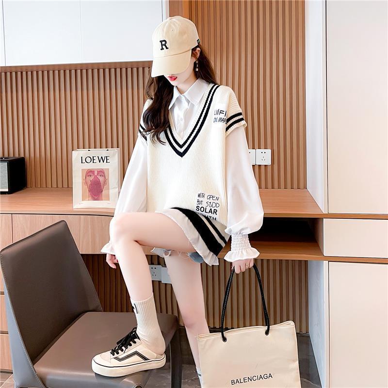 Áo Sơ Mi Không Tay Dáng Rộng Cổ Chữ V Phong Cách Thời Trang Hàn Quốc