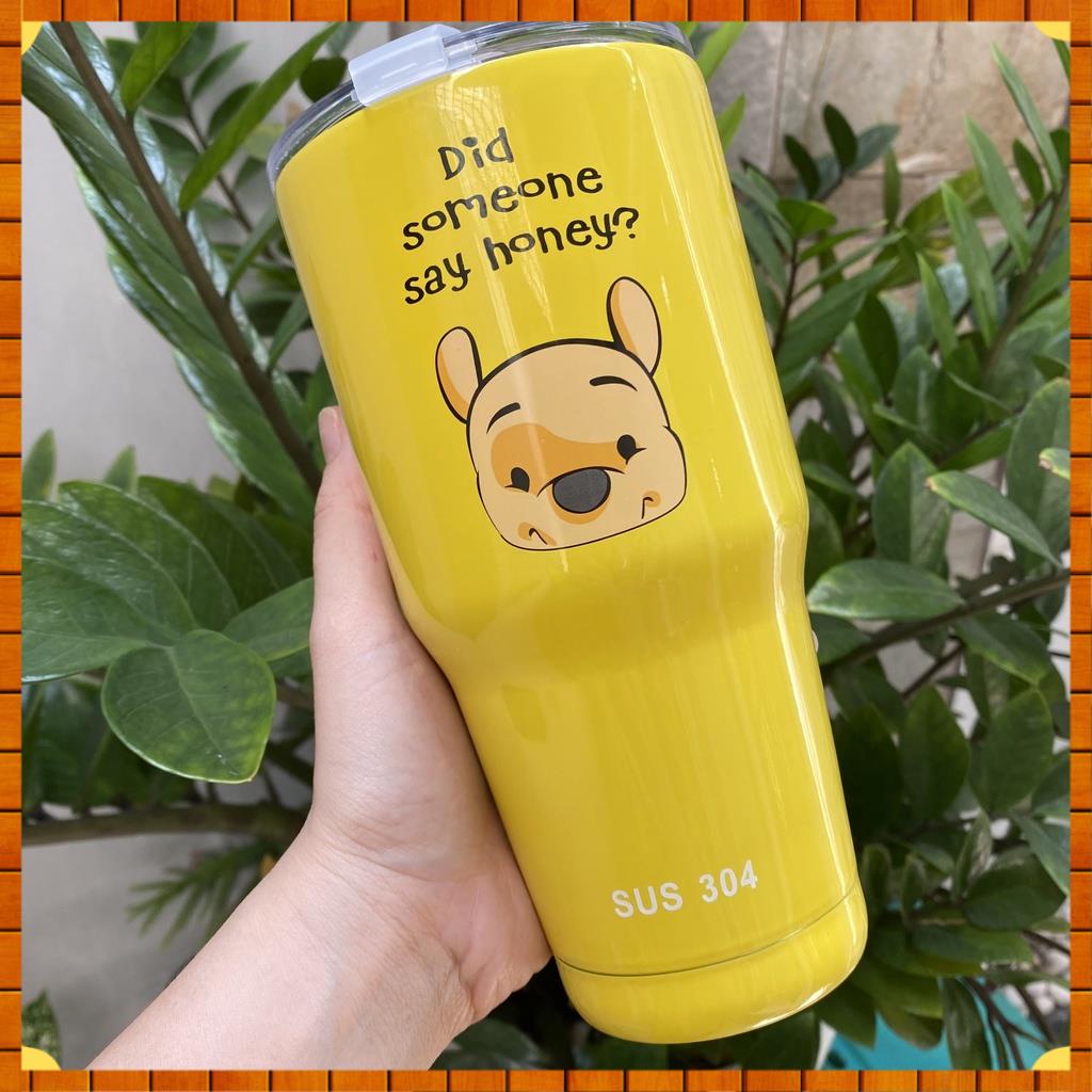 Bình giữ nhiệt, Ly giữ nhiệt Thái Lan 900ml tăng 1 túi, 2 ống hút, 1 cọ rửa inox 304