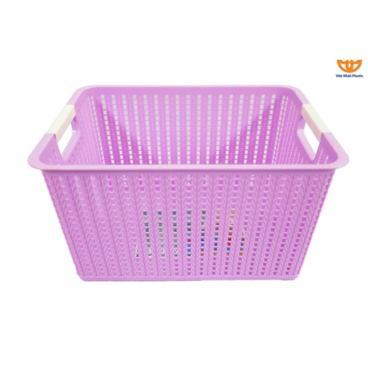 [Mua 2 tính Ship 1] Rổ Đan Giả Mây thương hiệu Việt Nhật, kích thước (31x22x18cm). Đựng đồ chơi, quần áo. Nhựa cao cấp