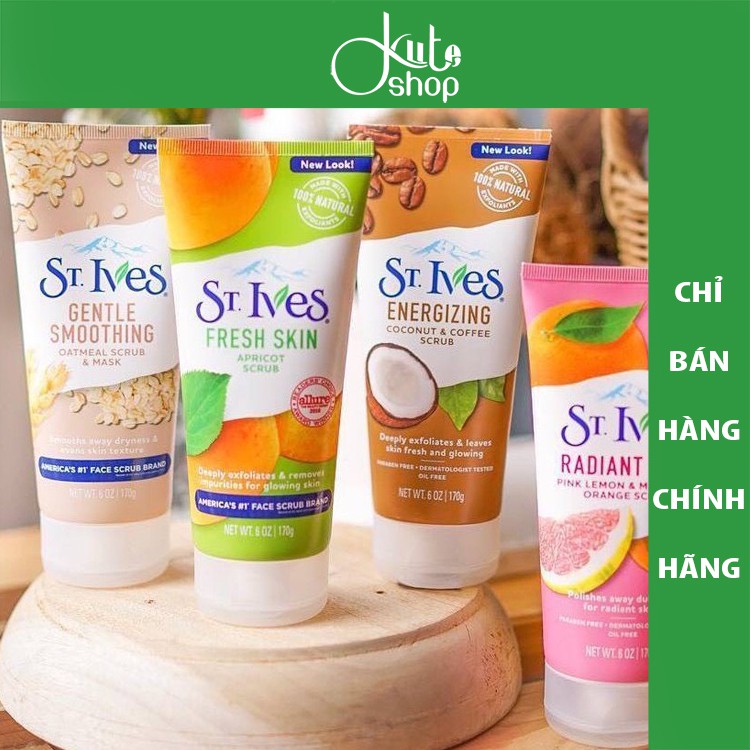 Tẩy da chết mặt Stives Oatmeal, Green Tea, Apricot Scrub