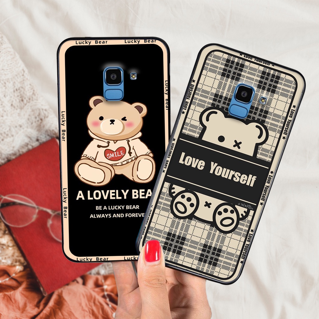 Ốp lưng Samsung J6 2018 / J6 Plus / J6+ in hình cute, chú gấu thể thao tinh nghịch cực đáng yêu