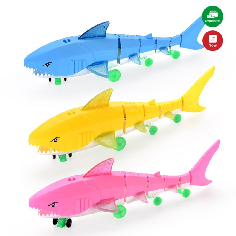 [Nhiều mẫu] Đồ chơi mô hình cá mập, rùa, cua, trâu pin có đèn nhạc y hình cho bé