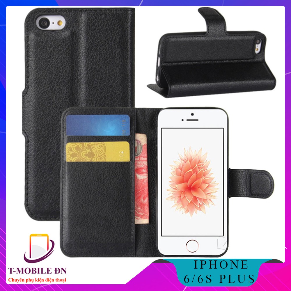 Bao da iPhone 6 Plus/ iPhone 6s Plus cao cấp có nắp gập và chống xem phim | BigBuy360 - bigbuy360.vn