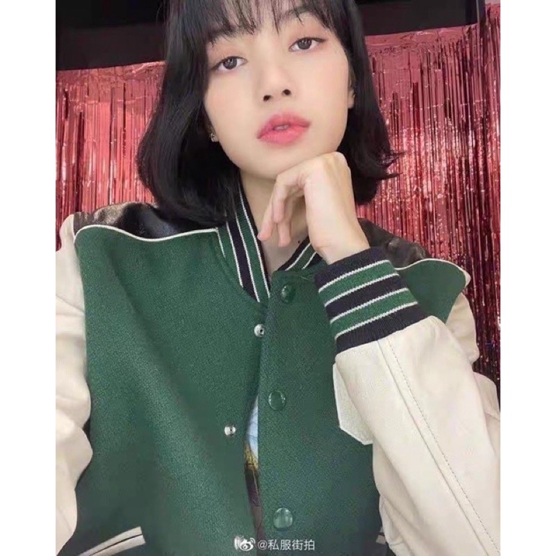 Áo khoác bomber varsity C e l i n e giống Lisa BLACKPINK, Jimin BTS, Taeyong NCT, Âu Dương Na Na