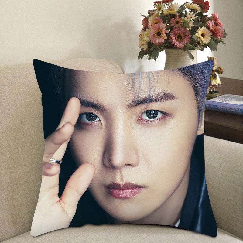 BTS double-sided printing 45*45 peach skin pillowcase