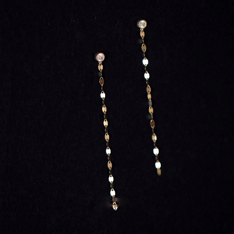 Khuyên tai bạc 925 SUMMERY dáng dài đính đá bông tai S925