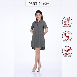 Đầm công sở thiết kế cổ sơ mi kẻ caro nhỏ FDC32936 - PANTIO