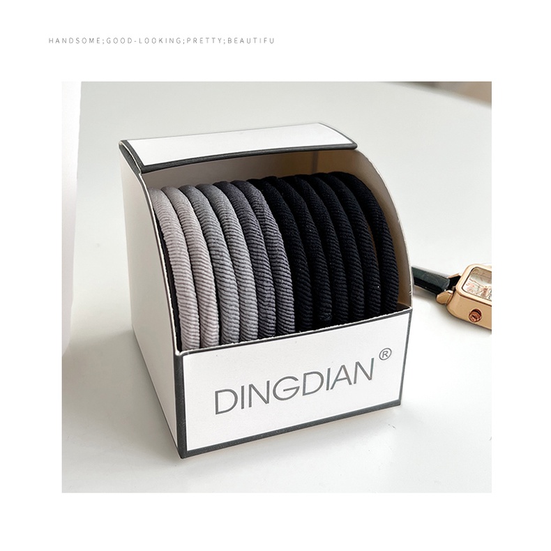 Dây Buộc Tóc Màu Đen Co Giãn Phong Cách Hàn Quốc Thời Trang Cho Nữ