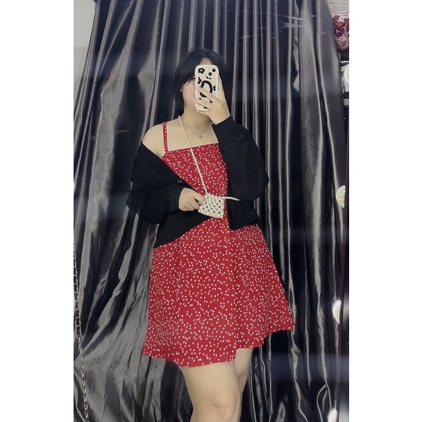 Đầm hai dây họa tiết nhí Bigsize