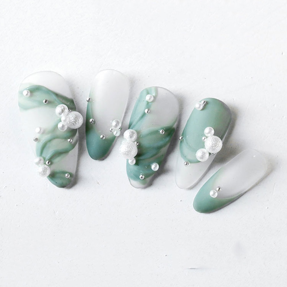 [Hàng mới về] Hộp Hạt Kim Loại 3D Màu Trơn Trang Trí Móng Tay Nghệ Thuật DIY Sang Trọng Chất Lượng Cao