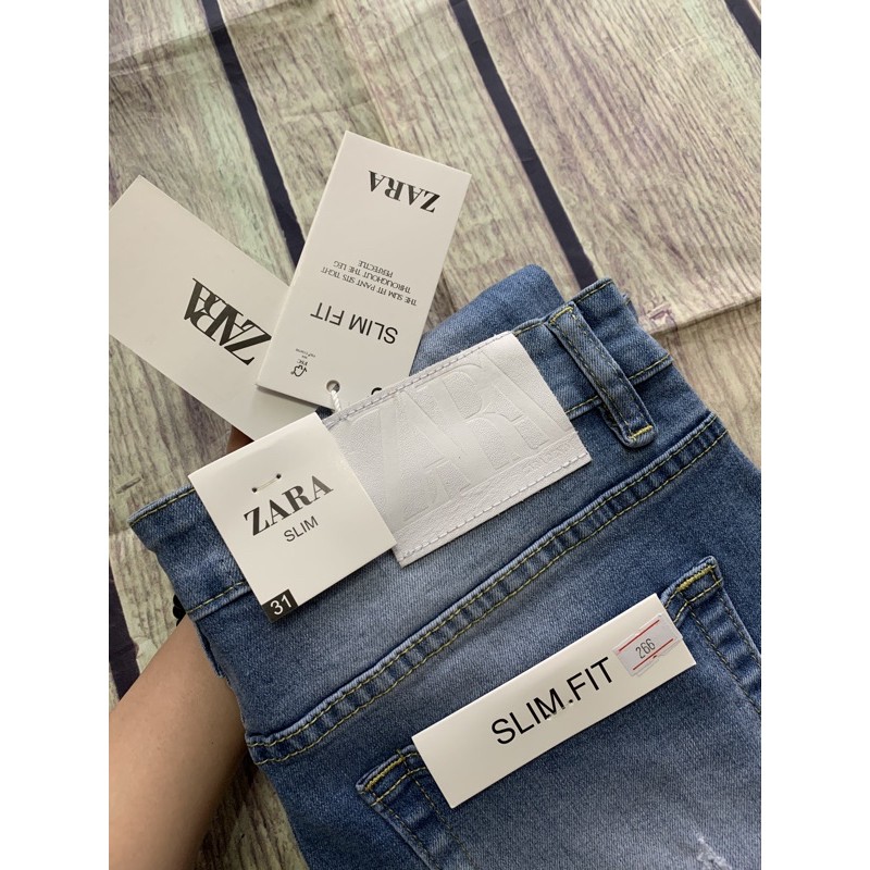 Quần jean rách ZR vnxk slim fit có thun co dãn thoải mái