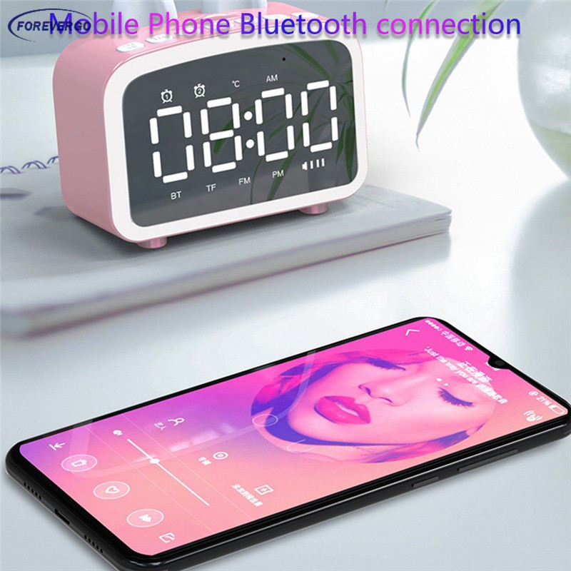 Loa Bluetooth Không Dây Tích Hợp Đồng Hồ Báo Thức Và Phụ Kiện