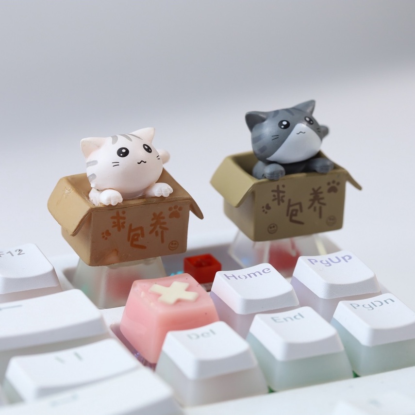Keycap mèo xuyên led siêu đẹp, Nút bàn phím mèo dễ thương cho bàn phím cơ