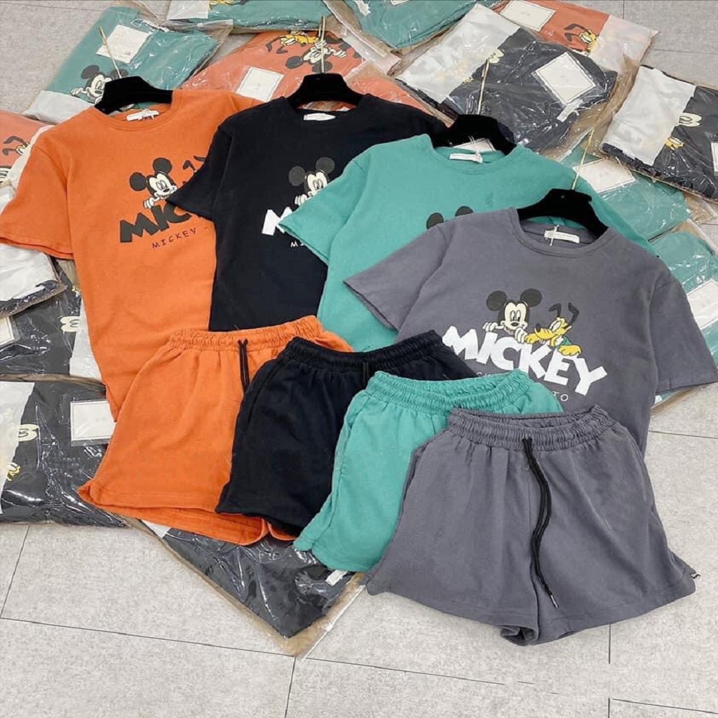[Mã SKAMFSW175 giảm 10K đơn 50K] Bộ mặc nhà nữ mùa hè , đồ bộ bigsize chất cotton Gemmy House in hình Mickey Mouse