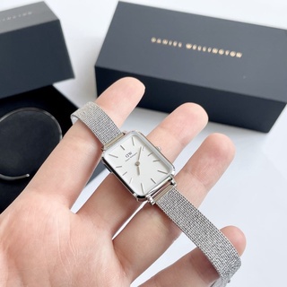 Đồng Hồ Nữ Daniel Wellington Quadro Pressed Sterling & Vòng Tay Classic Cuff V1 DW Chính Hãng - OtisWatch