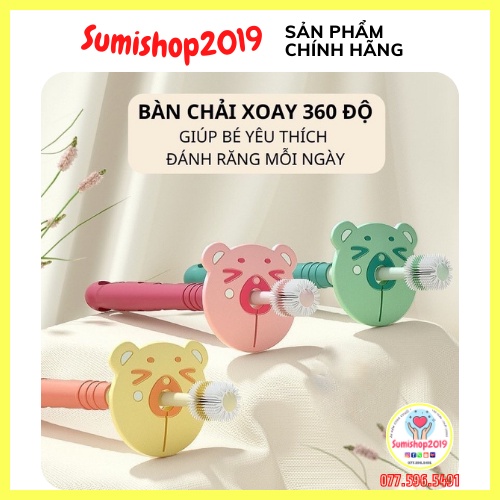 BÀN CHẢI ĐÁNH RĂNG XOAY 360 ĐỘ SIÊU MỀM VÀ AN TOÀN CHO BÉ - Sumishop2019