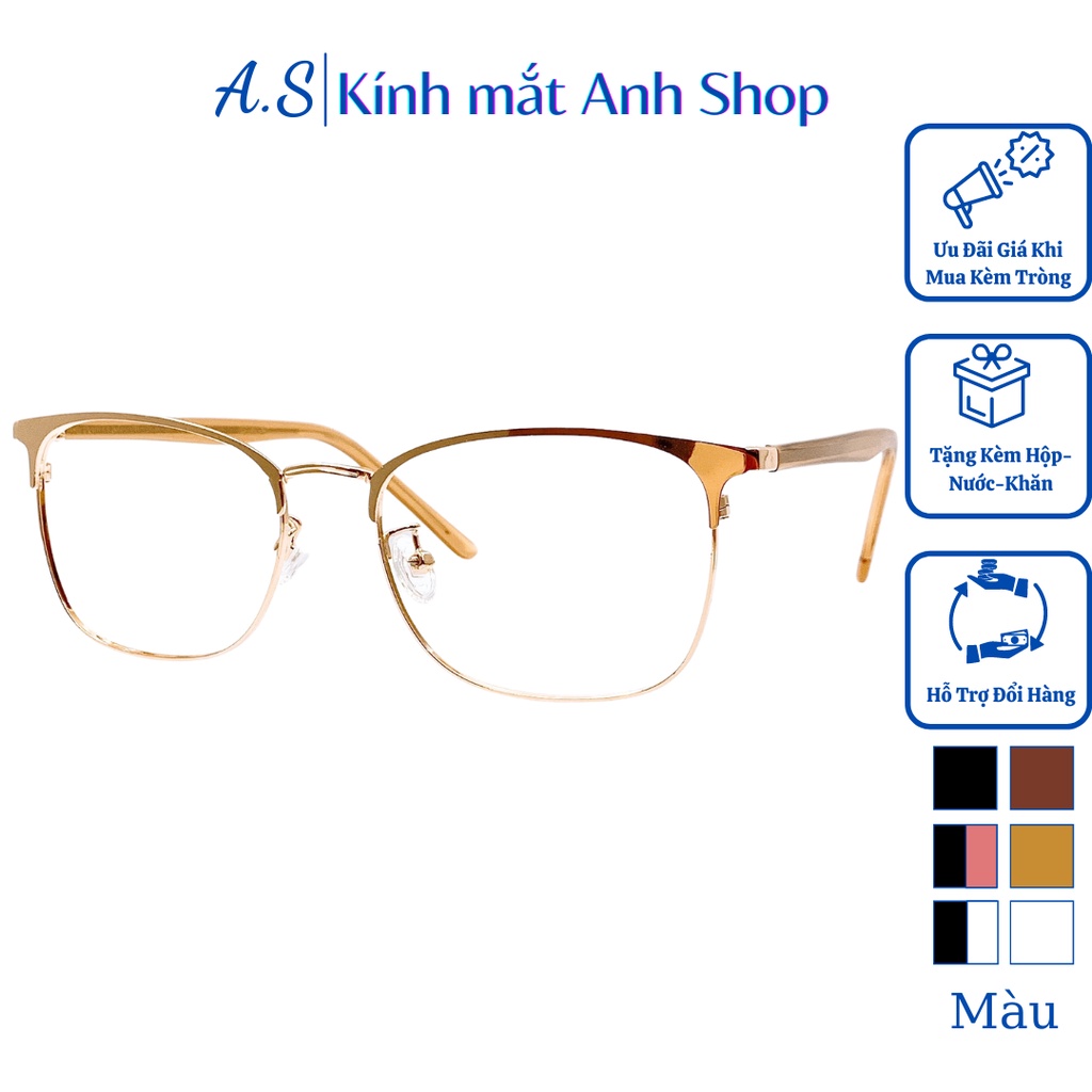Kính bầu tròn thời trang nam nữ chất liệu kim loại kết hợp càng kính bằng nhựa 1009