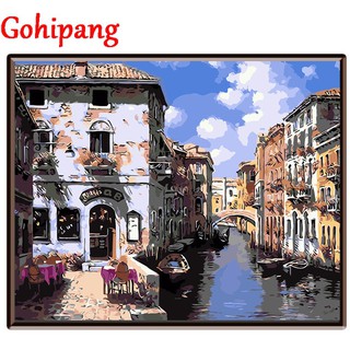 Tranh Sơn Dầu Số Hoá Tự Vẽ DIY - E584 40x50cm có khung