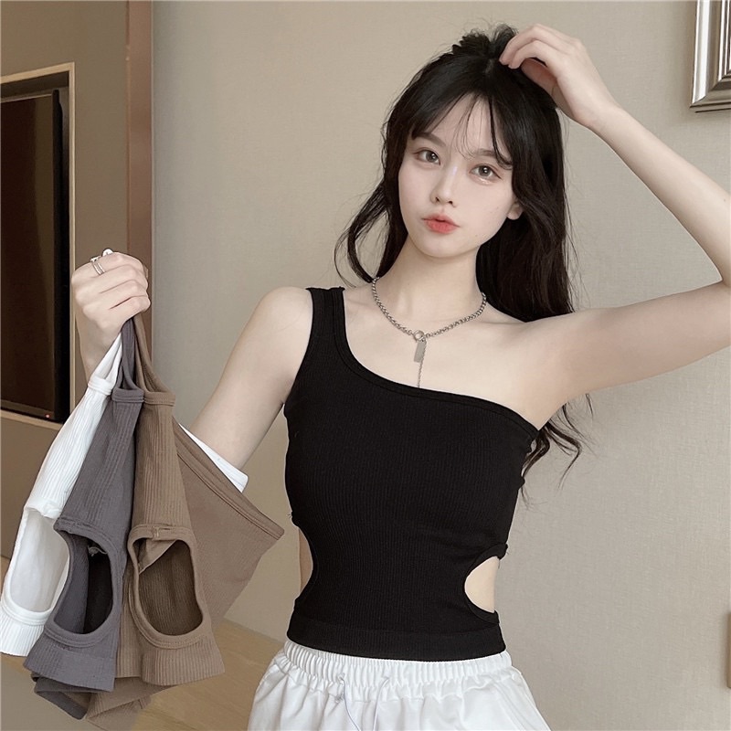 Áo Bra Nữ Cotton Khoét Eo Dáng Lửng Có Đệm Ngực Trend Mới 9058