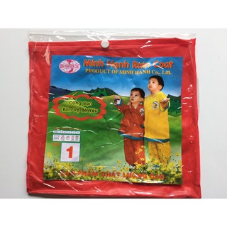 ÁO MƯA BỘ EM BÉ - PVC - ĐỎ