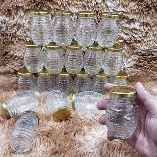 Hũ Làm Sữa Chua Thủy Tinh 100ML (combo 20 cái) mẫu con ong  nắp thiếc vàng – Hũ Chưng Yến đựng mật ong, dầu dừa