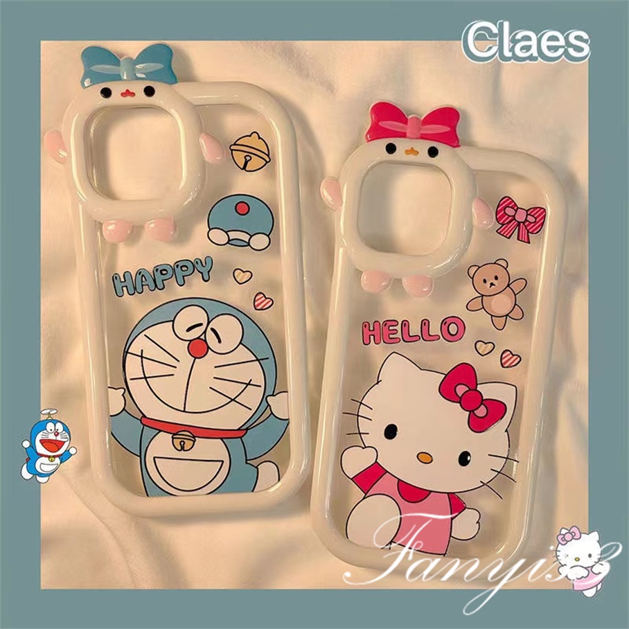 Ốp Điện Thoại Mềm Trong Suốt Hình Mèo Đeo Nơ Cho iPhone 14 13 12 11 Pro Max X XR Xs Max 8 7 6s 6 Plus SE 2020