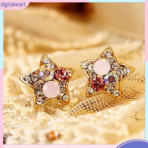 Khuyên Tai Hình Ngôi Sao Đính Đá Phong Cách Thanh Lịch Dành Cho Nữ