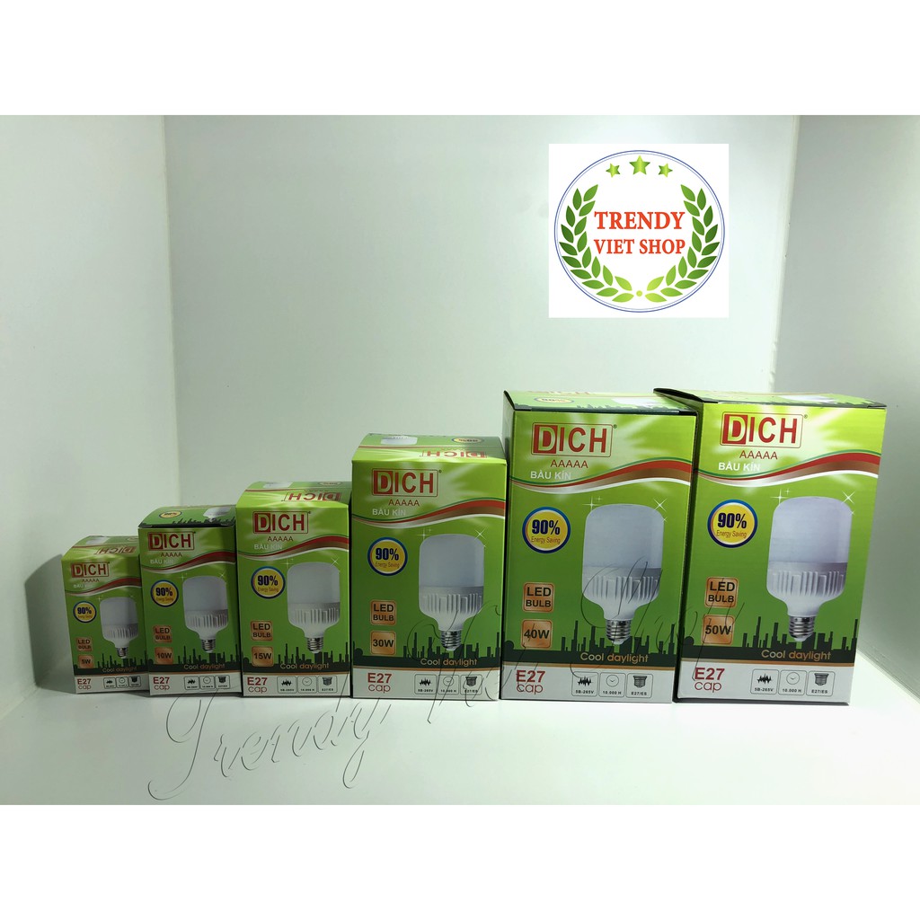 Bóng đèn LED siêu sáng 5W - 60W, BH 12 tháng