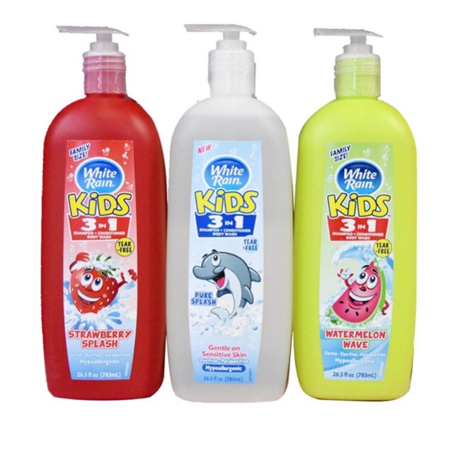 Sữa tắm-gội-xả 3trong1 White Rain Kids 783ml hàng nhập Mỹ