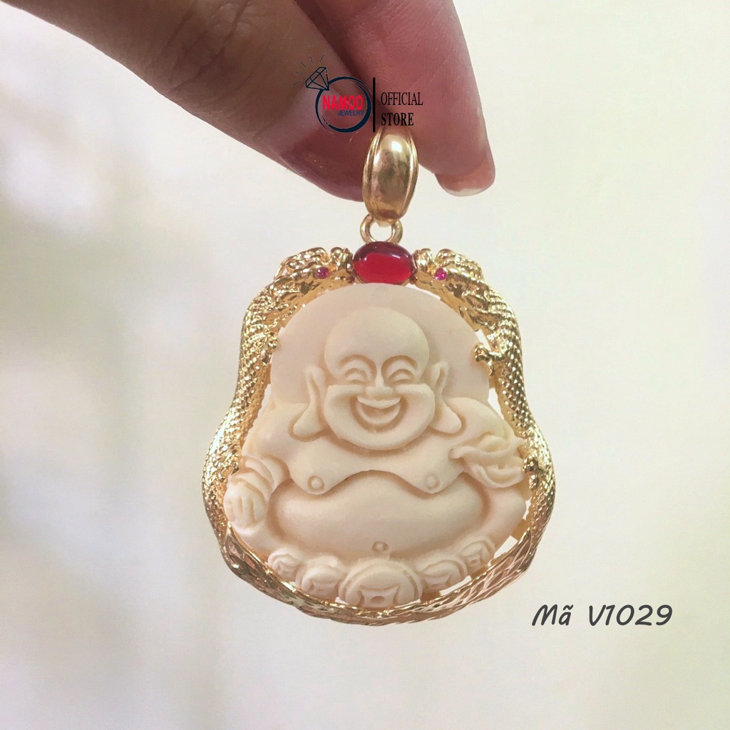 Mặt Dây CHuyền Nam Đá Đỏ V1029 Mạ Vàng không kèm dây