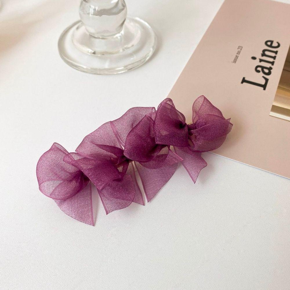 Kẹp Tóc Lưới Hình Nơ Đơn Giản Ngọt Ngào Cho Nữ