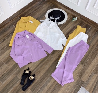 SET ĐŨI SƠ MI QUẦN SUÔNG TRẮNG