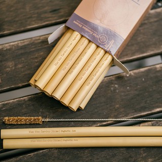 Ống Hút Tre Mão Mèo Set 10 ống hút đầy đủ