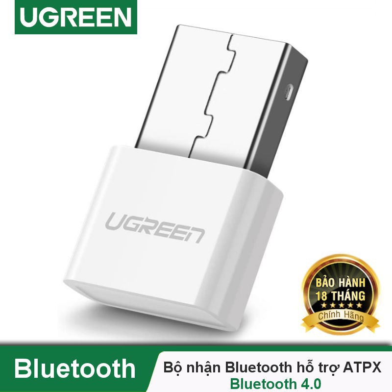 Thiết bị USB thu phát Bluetooth 4.0 UGREEN US192 cho máy tính, laptop - Hàng chính hãng UGREEN